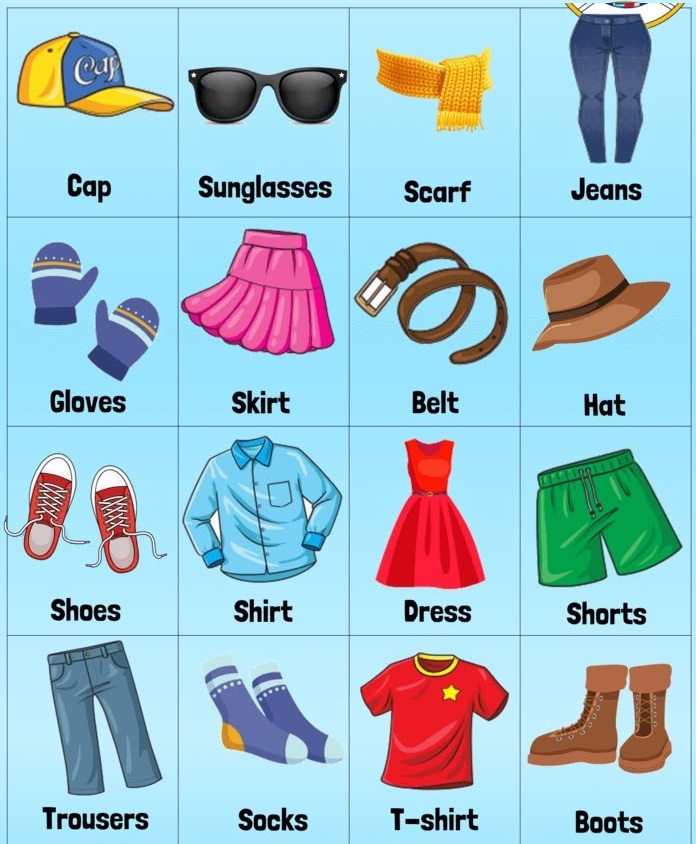 English dictionary - Clothes
